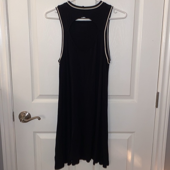 Black with white trim on arms and neck dress - Picture 2 of 4